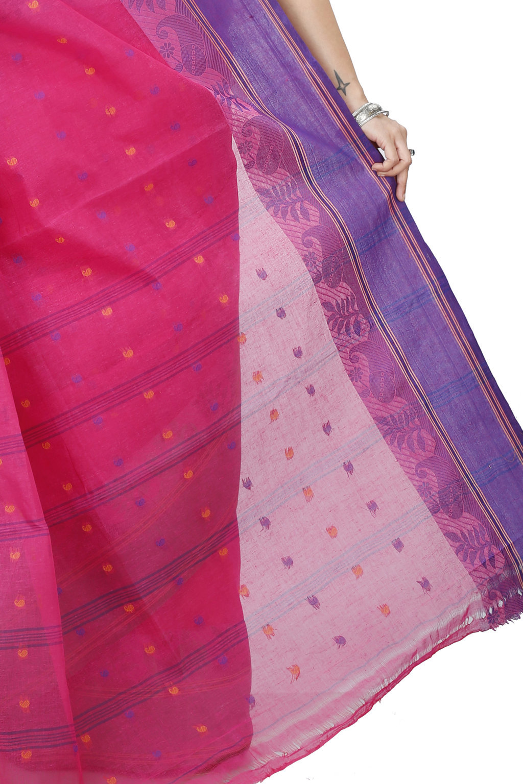 Pink Pure Cotton Gitanjali Tant Saree (929)